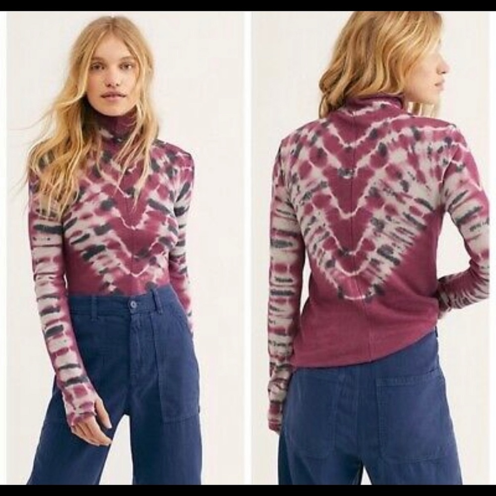 Free People Turtleneck Tie Dye Night Fall Combo